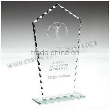 2015 new arrival hot selling cheap jade glass awrd trophy wholesale sport glass trophy