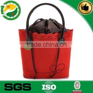 2015 new style felt fabric drawstring tote bag