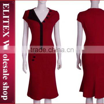 2015 HOT selling red modern uniform office women fashion dress