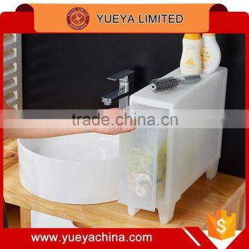 Plastic Knock-down Transparent Storage Box With Wheels -small Size photo-5