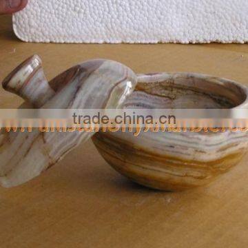CUSTOM MADE Pakistani Supplier ONYX CANDY JARS POTS HANDICRAFTS photo-3
