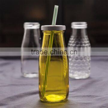 Scale Clear Glass Milk Bottle Spray Color Translucent Glass Milk Bottle photo-3