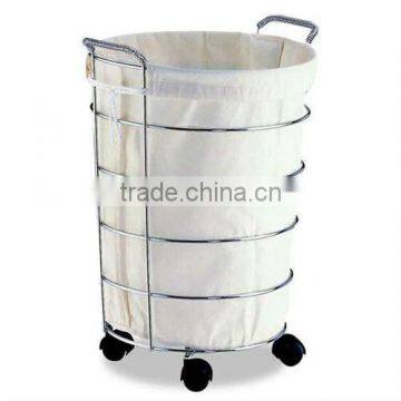 Laundry Showerdrape Round Laundry Basket on wheels