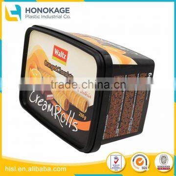 500g Square Food Storage Container Set for Cheese Box, Black Plastic Container