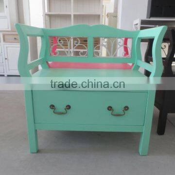 Shabby Large Wooden Stool for 3 People photo-5