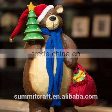 Resin Teddy Bear Figurines Christmas Toy Moving Christmas Decorations photo-3