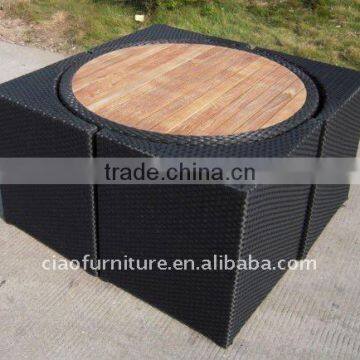 Outdoor Rattan Dining Set Dining Room Furniture Table and Chair photo-3