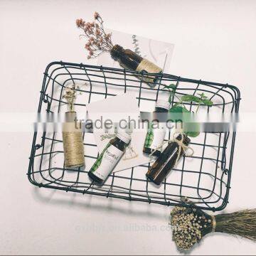 Black Metal Wire Storage Basket With Open Design photo-6