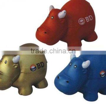 PU rhinoceros/rhinoceros stress reliever/anti stress rhinoceros/squeez ball / promotional soft toy/ PU foam toy