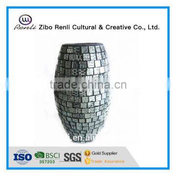 New Design Leopard Print Pattern Oval Shaped Glass Vase