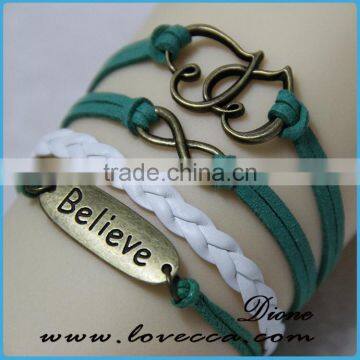 Love Letters PU Leather Hot Sale Bracelets for Couples