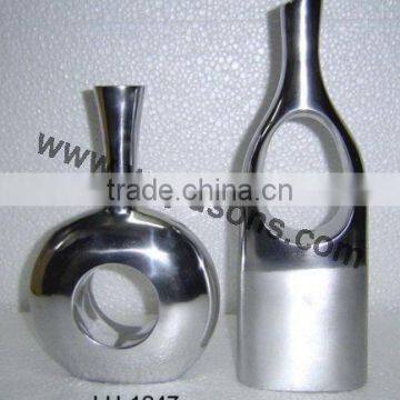 Aluminium Flower Vase In Cast Metal | Designer Vase Metal photo-3