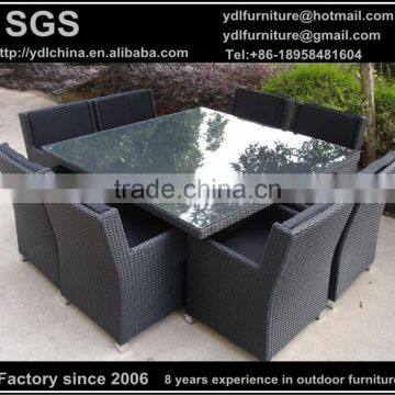 factory sale custom make all weather outdoor PE rattan wicker dining set