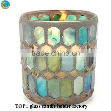 Moroccan Mosaic Glass Tea light Votive Candle Holder in 4 Colours
