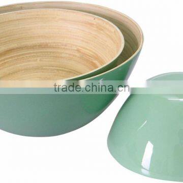 Spun Bamboo Salad Bowls, Lacquered Bamboo Salad Bowls photo-2