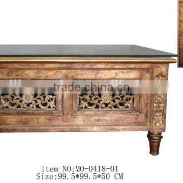 MO-0418-01 Antique furniture square coffee table for home decor