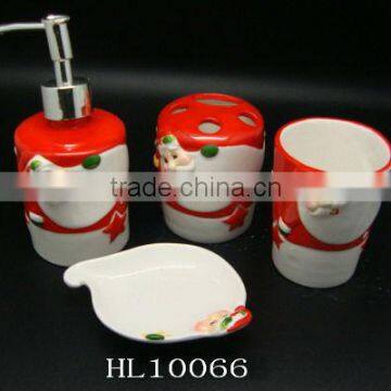 ceramic christmas bath set