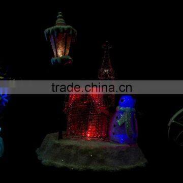Acrylic Color Changing Snowman & Church Led Lamp Decorations Supplier photo-2