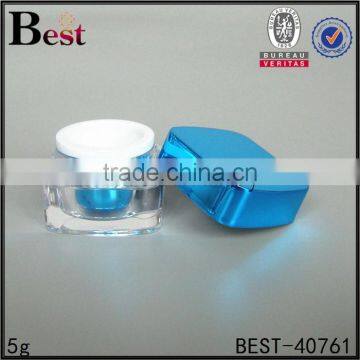 Luxury Silver Purple Black Acrylic Container New Arrival Square Shape Double Wall 15g 30g 50g Cosmetic Acrylic Face Cream Jar photo-2