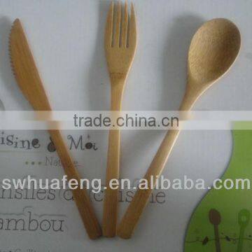 2017 new design bamboo flatware set knife fork sets