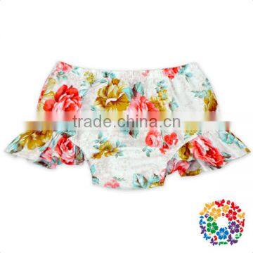 Boutique Raglan Toddler Girl Shorts Printing Pattern Design Wholesale Baby Ruffle Shorts