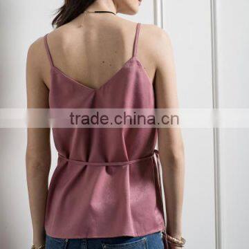 2017 Summer Women Tops Tie Details on Sides Crop Top photo-3