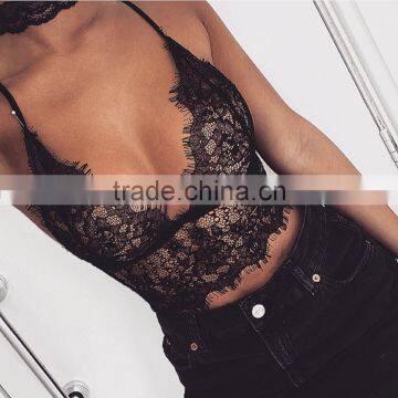 Wholesale Newly Design Lingerie Sexy Woman Lace Bustier Top Racerback Bralette