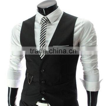 2016 Spring New Men Korean Fashion Slim Waistcoat Men Vest Western Style Suit photo-2