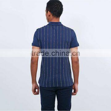Wholesale New Design Jersey Fabric Polo Shirt Vertical Striped Polo Shirt Custom photo-4