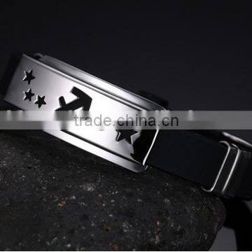 Fashion Mens Silicone Stainless Steel Bracelets Custom Own Logo Silicone Braceets for Promotional Gifts 2017 photo-6