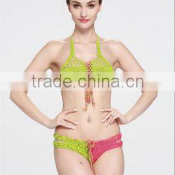 Customized sweet sexy girl fashion woman lace bra set underwear green sexy swimwear suit