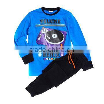 100% Cotton Long Sleeve Red Boy T-shirts Pajamas Suit Sleepwear