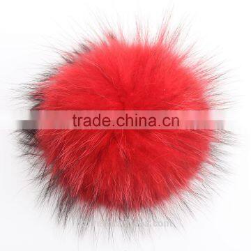 12-13cm Raccoon Fur Ball DIY Charm Keyrings Fur Pom Pom Ball For Shoes Headgear Hats Caps Pendant Chaveiro Scarves Accessory photo-6