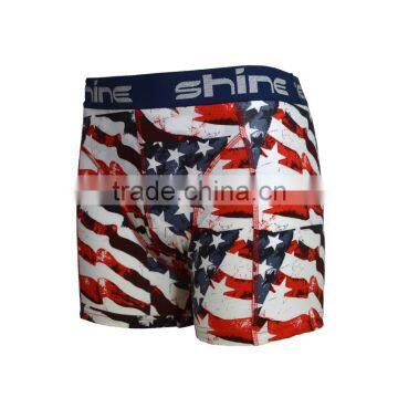 Mens Seamless Boxer Briefs American Flag Boxer Shorts Swimsuit Underwear photo-2