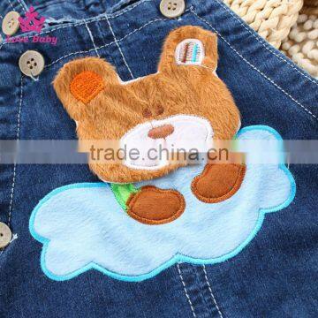 OEM Manufacturer Baby Denim Short Pants Kids Strap Jeans Pants photo-2