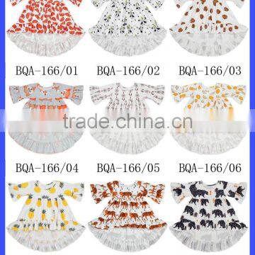 2017 New Children Clothing Dress Short Front Long Back New Model Girl Dress Kids Frock Designs photo-4