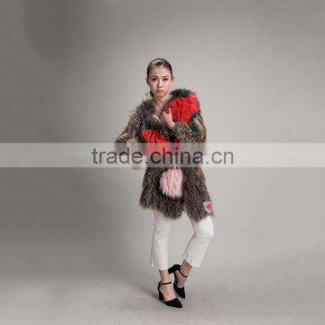 MyfurTop Quality Winter Heart Shap Fashion Lady Clothing Genuine Raccoon Fur Coat With Factory Price photo-3
