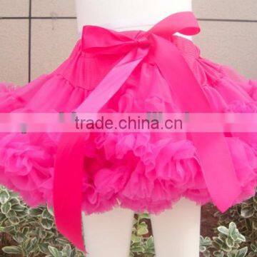 Wholesale Super Fluffy Girls Party Dance hot pink Pettiskirts Ballet Girls Ruffled Tutu Fluffy Chiffon Soft Summer Pettiskirts