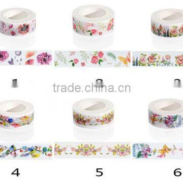Colors 1.5cm*10m Washi Tape Flowers/cartoon Figure/animal Shape Pattern Paper Tape Decorative Tape photo-3