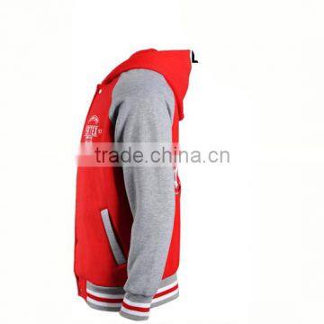 Custom Men's Cotton Hoodie Baseball Varsity Jacket With Colorful Design photo-3