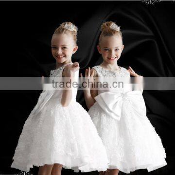 Fashionable Girl Party Dress With Bow Fancy White Girl Princess Dress Fancy Children Clothing GD90427-5 photo-3