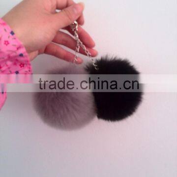 Chinese Factory Wholesale faux/fake fur pom poms keychain