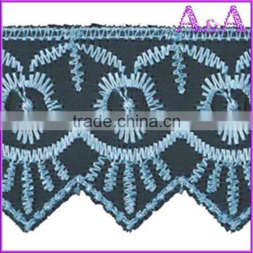 Swimming wear use black embroidery Organza ribbon lace