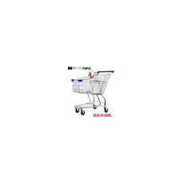 Portable Metal Rolling Grocery Supermarket Shopping Trolley Carts Zinc Plated