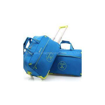 Waterproof Nylon Sports Travelling Luggage Duffle Trolley Wheeled Travel Bag