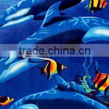Cotton fiber reactive printed beach towel