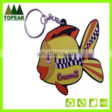 Custom soft fish pvc keychains 2d custom shaped soft pvc keychain