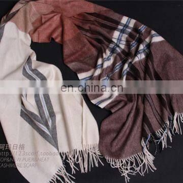 Inner Mongolia Factory Wholesale Lambs Wool Plain Woven Yarn Dye Scarf Fashion Ladies Winter Warm Classic Tartan Wool Shawl