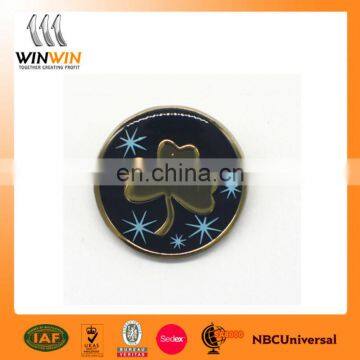 2017 new design hard enamel with epoxy round label pin