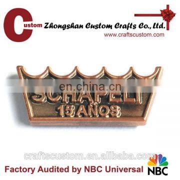 promotional metal custom crown lapel pins